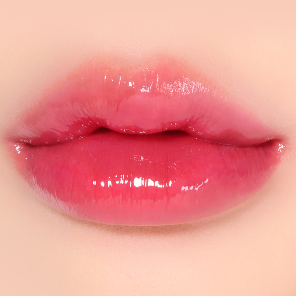 LikeBel Glow Up Lip Tint 3g in 05 Cupid Rose; original shade demonstration.