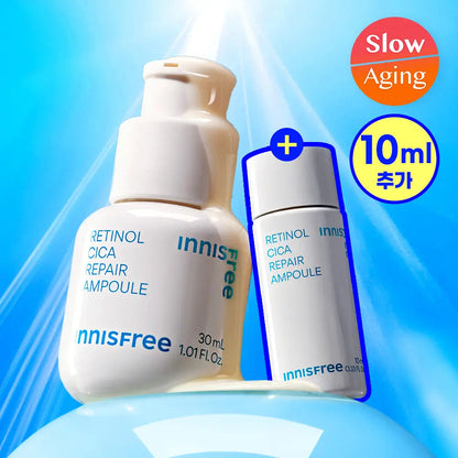 Innisfree Retinol Cica Repair Ampoule 30ml &amp; 10ml Set; complete offered set shown.