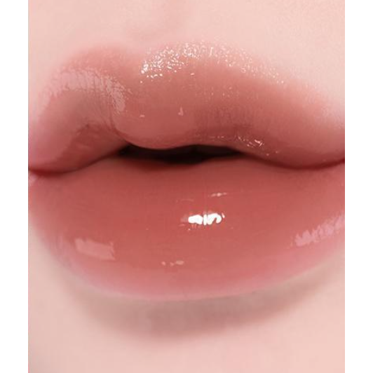 CORALHAZE Glow Lock Jelly Tint 104 Caramel, genuine manufacturer lip swatch.