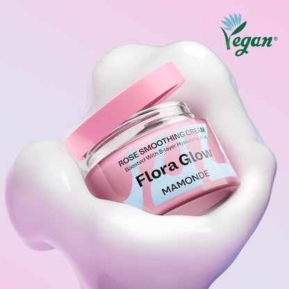 MAMONDE Flora Glow Rose Smoothing Cream: one50ml jar with its lid
