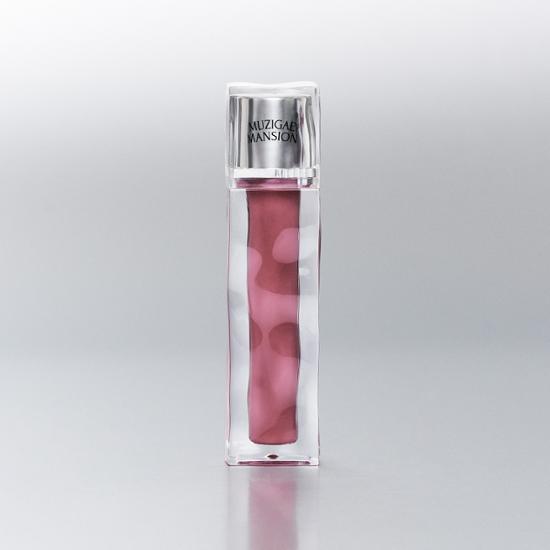 MUZIGAE MANSION Icy Glow lip colour in its clear sculptural bottle; one selected 5ml shade supplied.