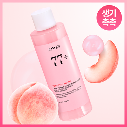 Anua Peach 77 Niacin Essence Toner 250ml original pink bottle.