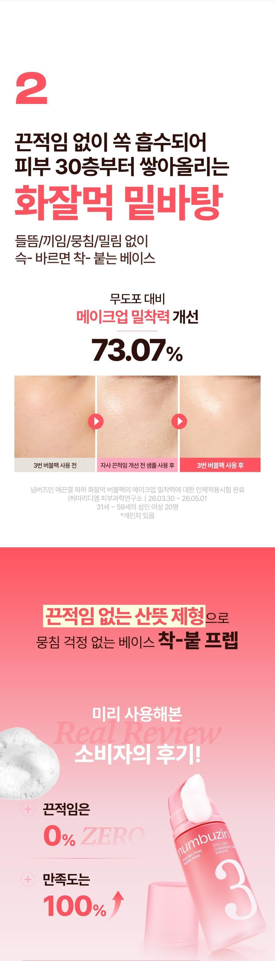 numbuzin No.3 PHA Skin Prep Bubble Mask texture and formula detail
