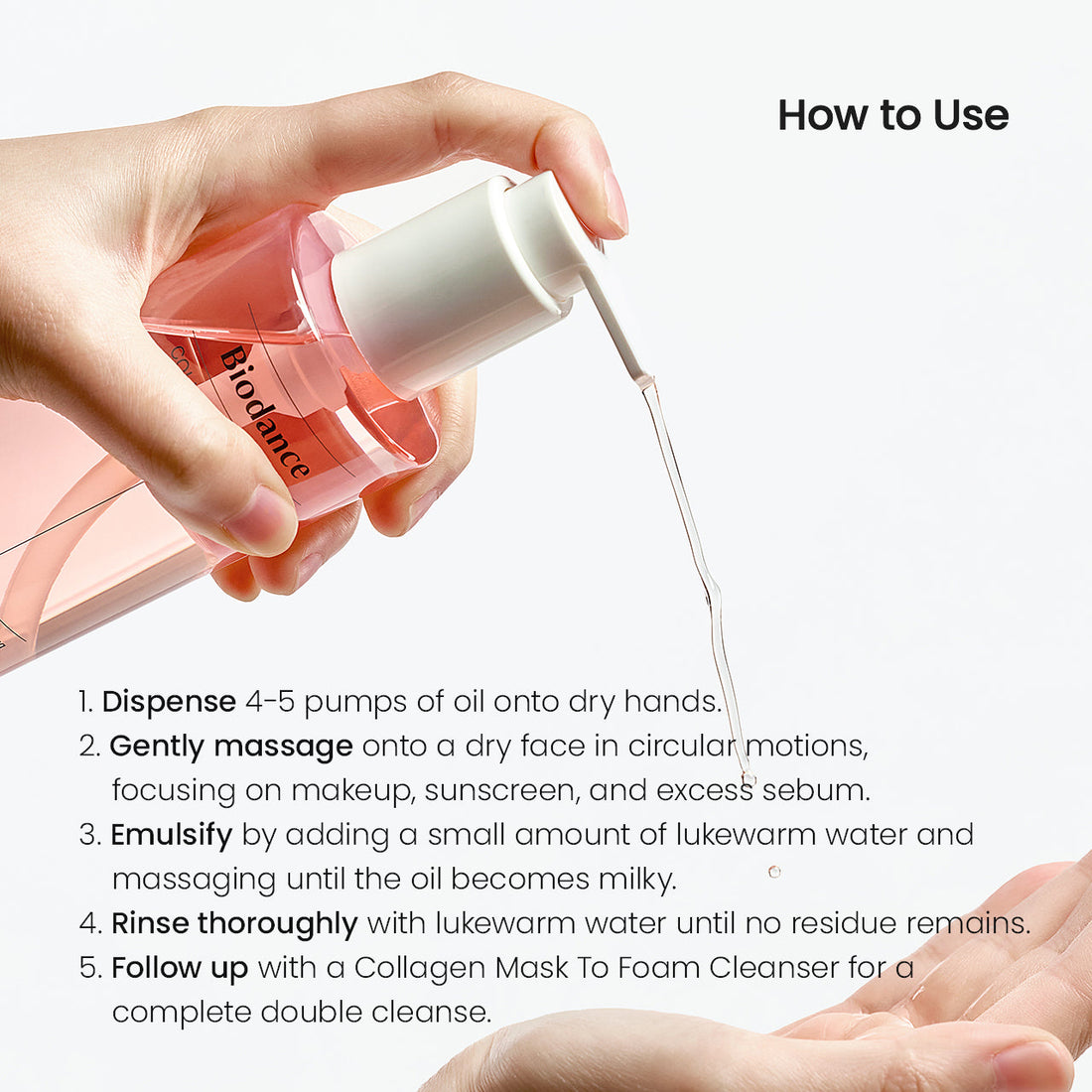 Biodance Collagen Cleansing Oil 200ml texture and use detail