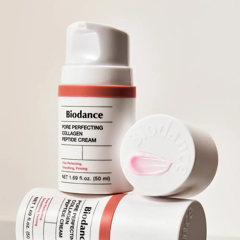 Biodance Pore Perfecting Collagen Peptide Cream pump and cream texture