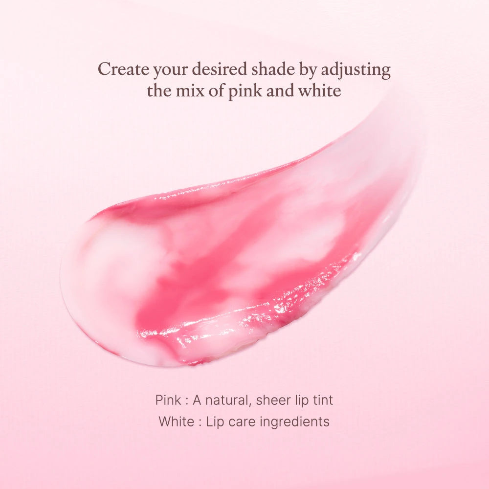 How to adjust the pink and white mix for a sheer lip tint