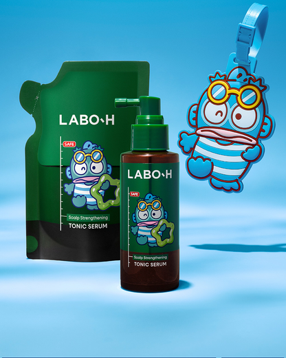 LABO-H x Sanrio Hangyodon Scalp Tonic Serum 100ml Refill Set — exact complete included items.