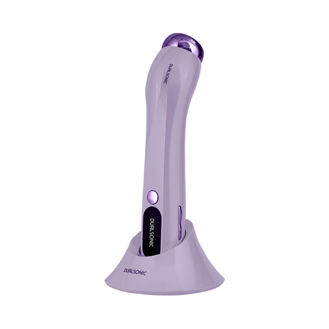 DUALSONIC Alto in Purple with its matching charging cradle.