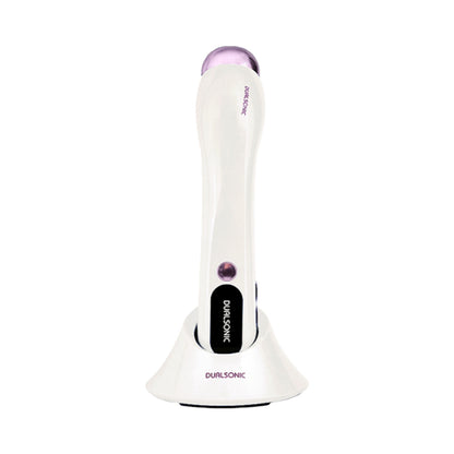 DUALSONIC Alto in White with its matching charging cradle.