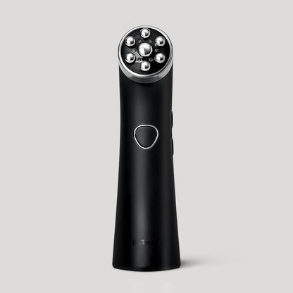 Dr.Tengle RF Massager Black Edition with its rounded contact head.