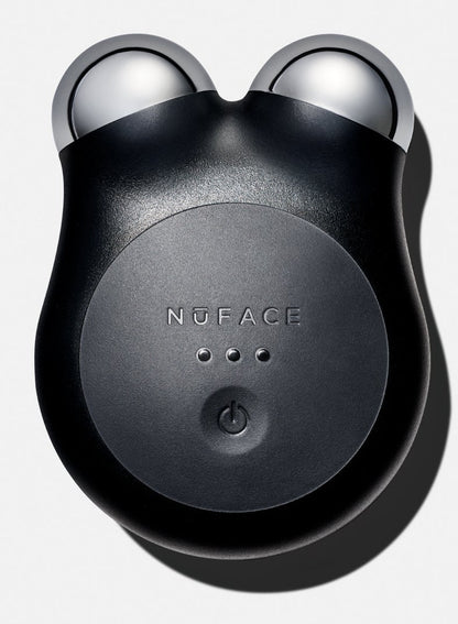 NuFACE MINI+ in Midnight Black, complete device with two treatment spheres