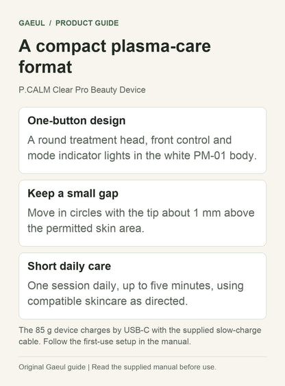P.CALM Clear Pro Beauty Device: a compact plasma-care format
