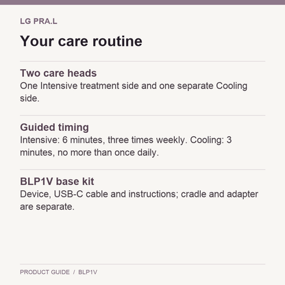 LG Pra.L Multi-Core BLP1V Beauty Device routine and package guide