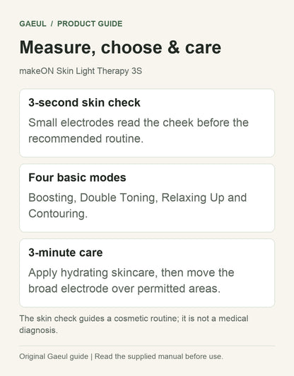 makeON Skin Light Therapy 3S: measure, choose &amp; care