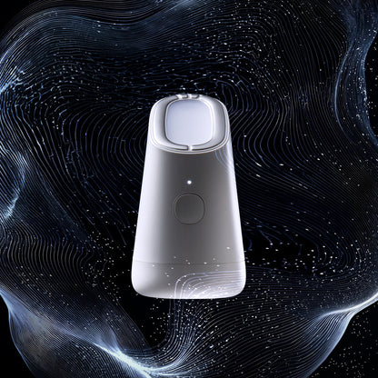makeON Skin Light Therapy 3S: complete white device with front button and treatment head.