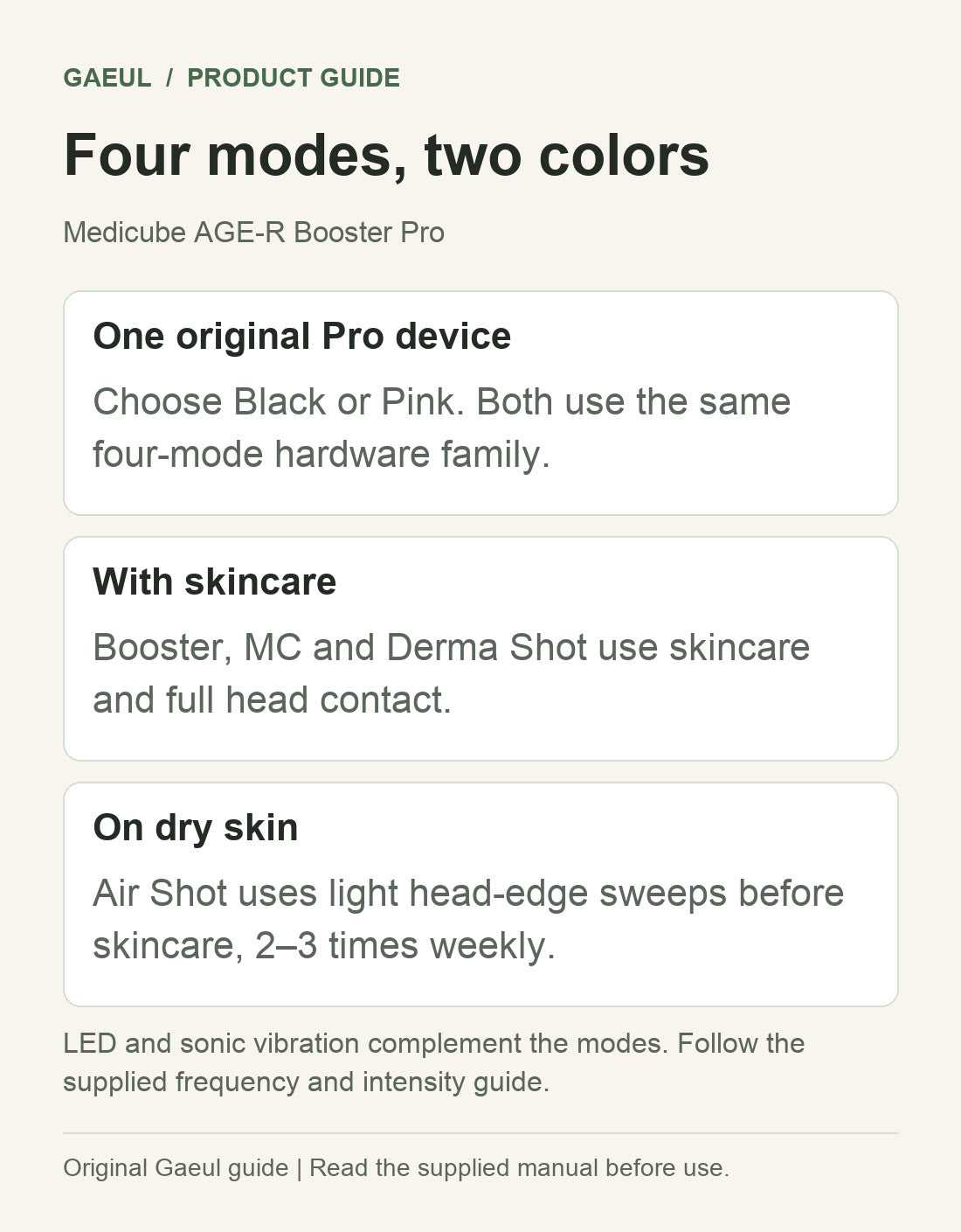 Medicube AGE-R Booster Pro: four modes, two colors