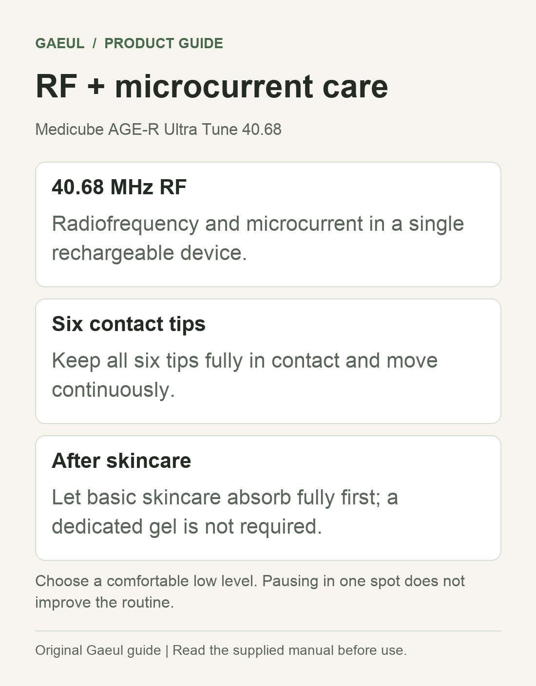 Medicube AGE-R Ultra Tune 40.68: rf + microcurrent care