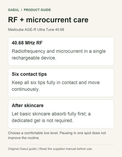 Medicube AGE-R Ultra Tune 40.68: rf + microcurrent care