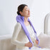 Pulio Neck and Shoulder Lite N002R lavender massager with full straps shown worn on the shoulders