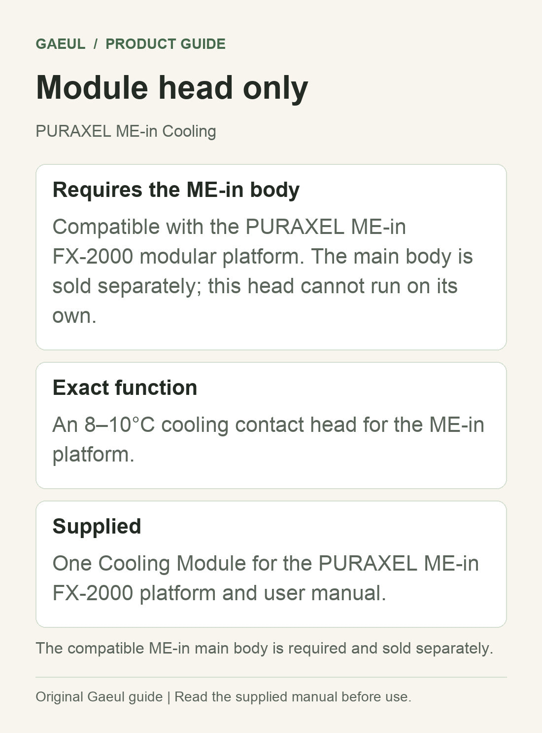 PURAXEL ME-in Cooling: Module head only
