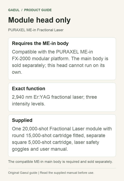 PURAXEL ME-in Fractional Laser: Module head only