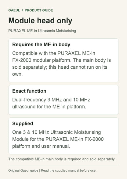 PURAXEL ME-in Ultrasonic Moisturising: Module head only