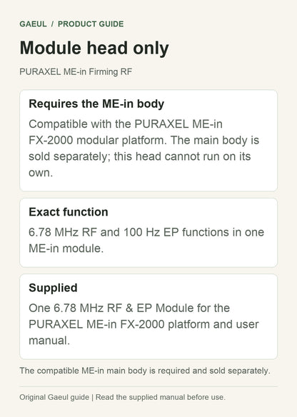 PURAXEL ME-in Firming RF: Module head only