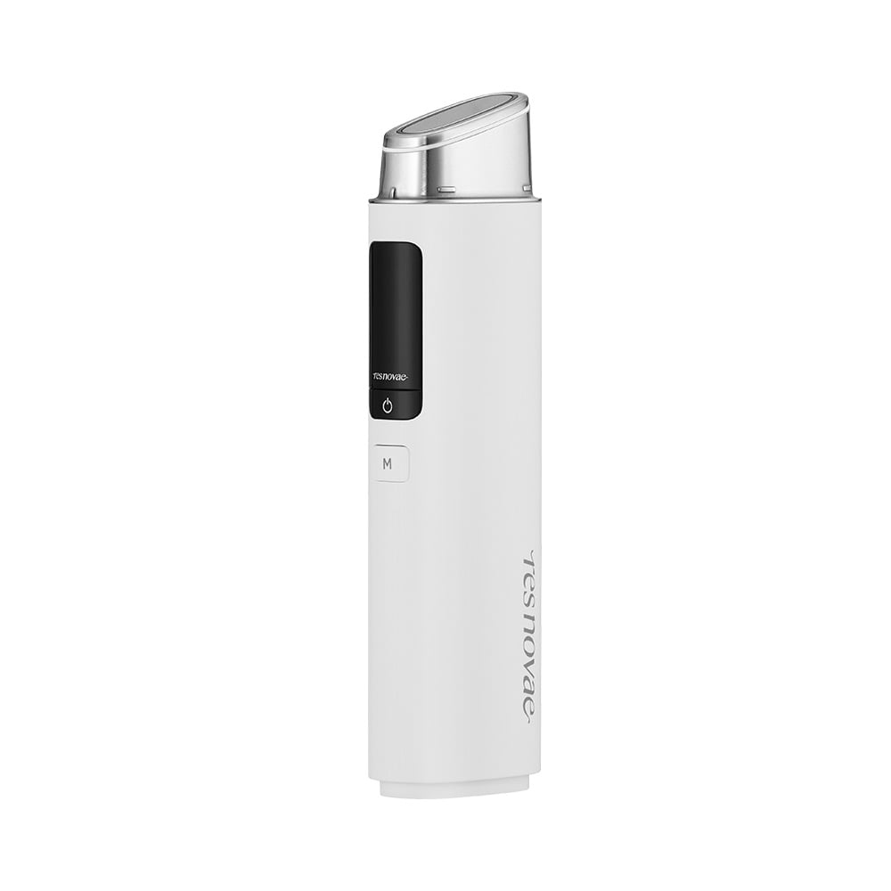 RESNOVAE Core Impact in Pure White, showing its angled metal head, display and controls.
