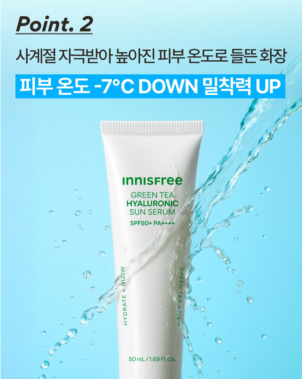Innisfree - Green Tea Hyaluronic Sun Serum 50ml (1+1)