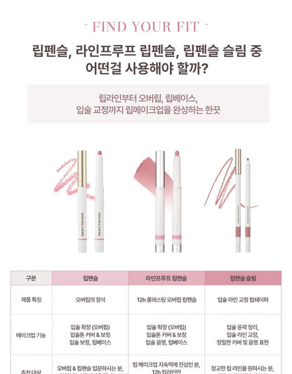 Heart Percent - Dote On Mood Lineproof Lip Pencil (SUNGHO’s Pick)