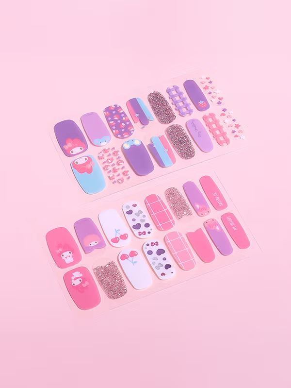 Daiso - My Melody Gel Nail Strips (16 Pieces) [DKinKL]