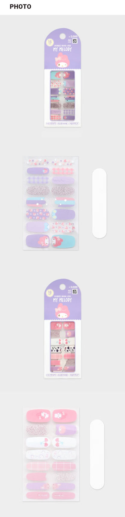 Daiso - My Melody Gel Nail Strips (16 Pieces)