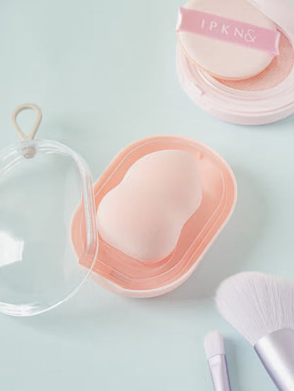 Daiso - Gourd-Shaped Makeup Puff &amp; Case Set [DKinKL]