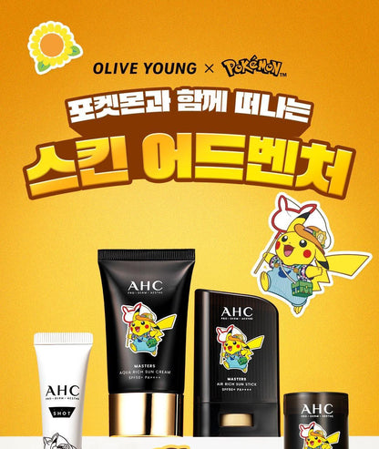 AHC - Masters Aqua Rich Sun Cream 50ml (1+1) (+ Pikachu Pin Mirror) (Pokémon Collaboration)