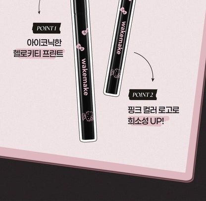 WAKEMAKE - Any Proof Eyeliner (3 Colors) (1+1) (Hello Kitty Black Edition)