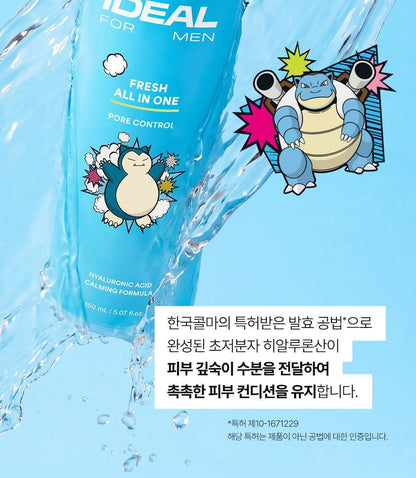 IDEAL FOR MEN - Fresh All-in-One 150ml + 50ml + Snorlax Mouse Wrist Rest (Pokémon Collaboration)