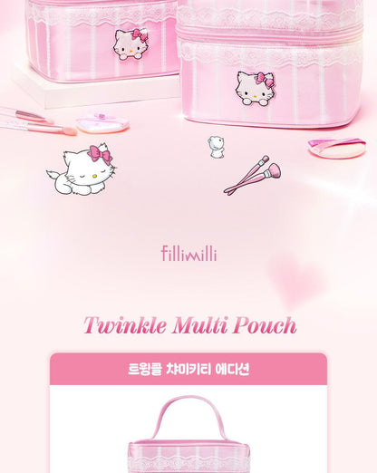 Fillimilli X CHARMMYKITTY - 3 Accessories (Multi Pouch / UV Protection 3-Fold Umbrella / Picnic Mat &amp; Pouch)