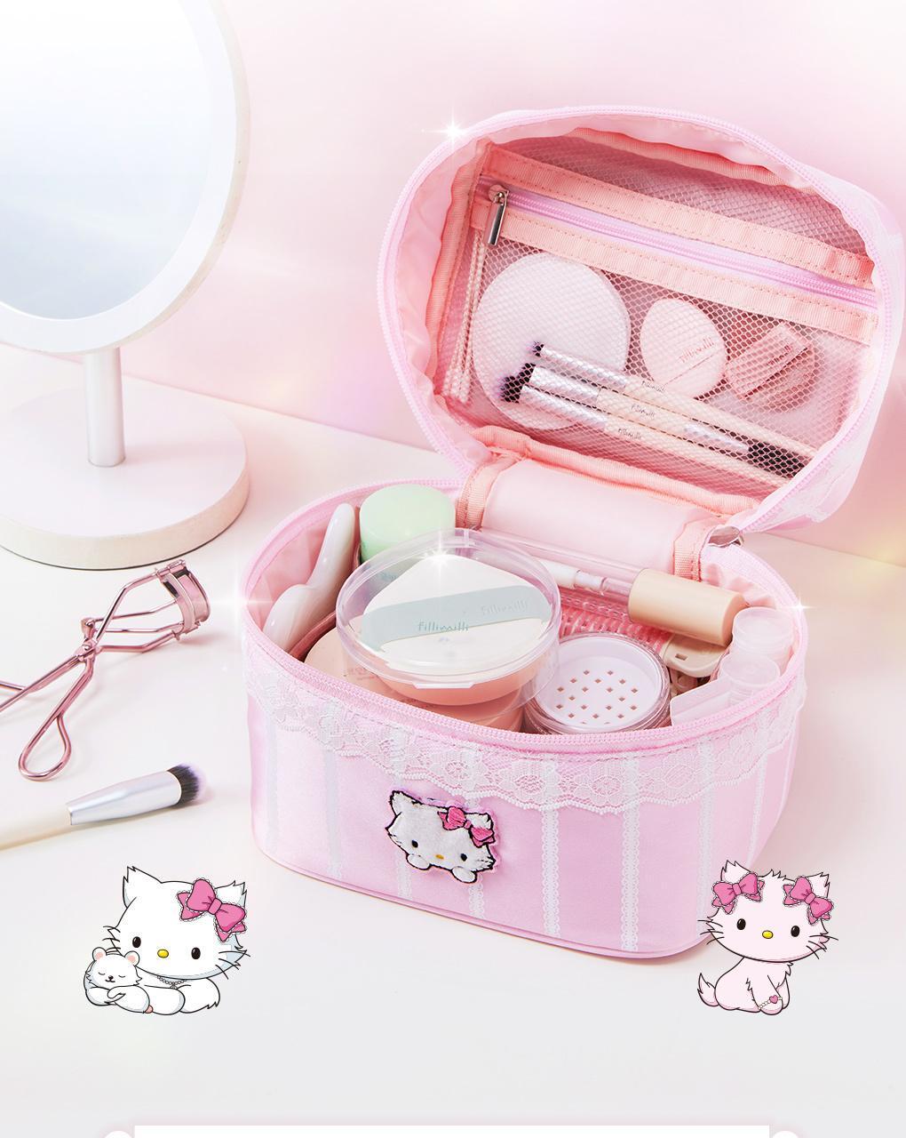 Fillimilli X CHARMMYKITTY - 3 Accessories (Multi Pouch / UV Protection 3-Fold Umbrella / Picnic Mat &amp; Pouch)