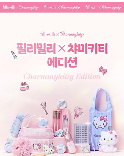 Fillimilli X CHARMMYKITTY - 3 Accessories (Multi Pouch / UV Protection 3-Fold Umbrella / Picnic Mat &amp; Pouch)