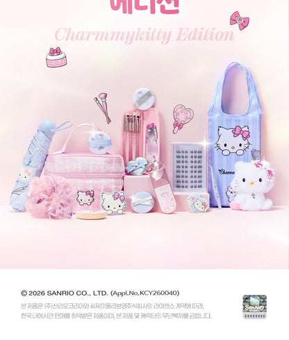 Fillimilli X CHARMMYKITTY - 3 Accessories (Multi Pouch / UV Protection 3-Fold Umbrella / Picnic Mat &amp; Pouch)