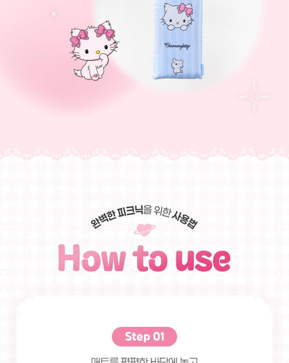 Fillimilli X CHARMMYKITTY - 3 Accessories (Multi Pouch / UV Protection 3-Fold Umbrella / Picnic Mat &amp; Pouch)